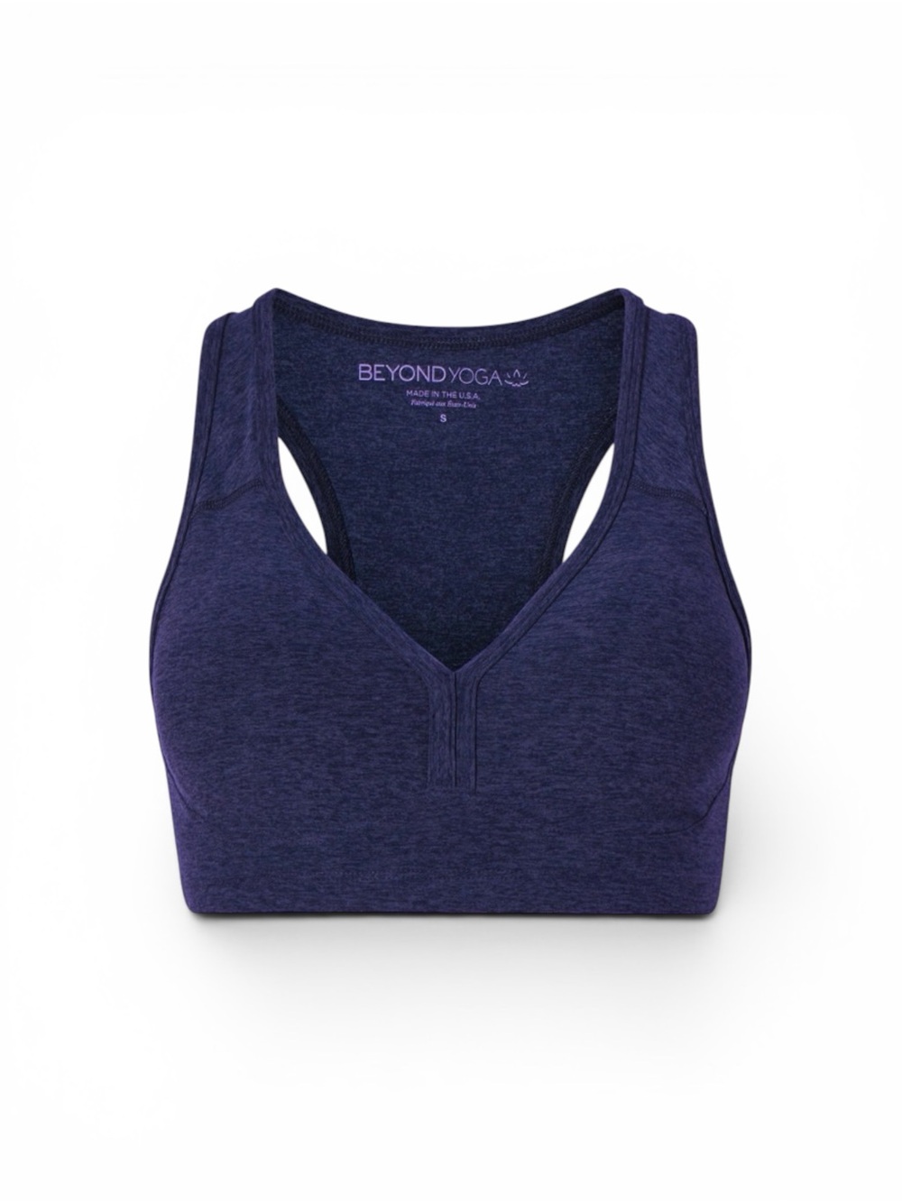 BEYOND YOGA Spacedye 'Lift Your Spirits' Bra in Nocturnal Navy